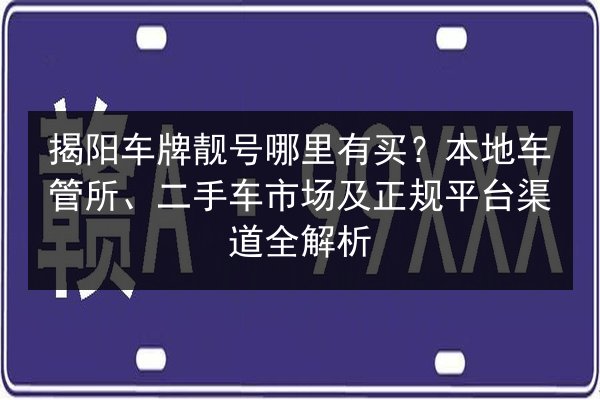 揭阳车牌靓号哪里有买？本地车管所、二手车市场及正规平台渠道全解析 第3张