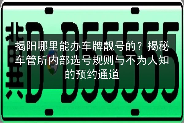揭阳哪里能办车牌靓号的?揭秘车管所内部选号规则与不为人知的预约通道 第3张 揭阳哪里能办车牌靓号的?揭秘车管所内部选号规则与不为人知的预约通道 第3张