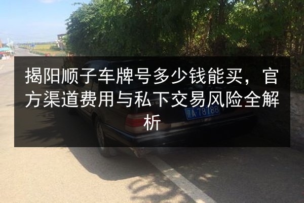 揭阳顺子车牌号多少钱能买,官方渠道费用与私下交易风险全解析 第1张 揭阳顺子车牌号多少钱能买,官方渠道费用与私下交易风险全解析 第1张
