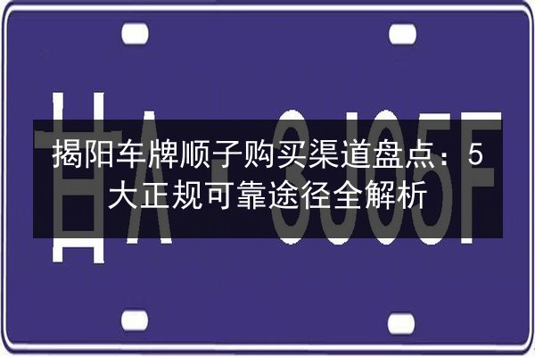揭阳车牌顺子购买渠道盘点:5大正规可靠途径全解析 第2张 揭阳车牌顺子购买渠道盘点:5大正规可靠途径全解析 第2张