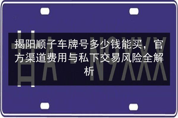 揭阳顺子车牌号多少钱能买,官方渠道费用与私下交易风险全解析 第3张 揭阳顺子车牌号多少钱能买,官方渠道费用与私下交易风险全解析 第3张