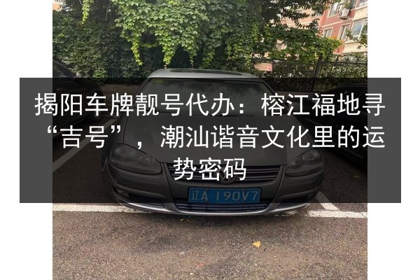 揭阳车牌靓号代办：榕江福地寻“吉号”，潮汕谐音文化里的运势密码 第3张