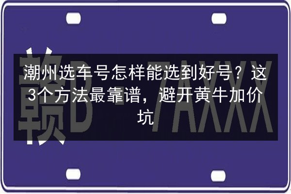 潮州选车号怎样能选到好号？这3个方法最靠谱，避开黄牛加价坑 第2张
