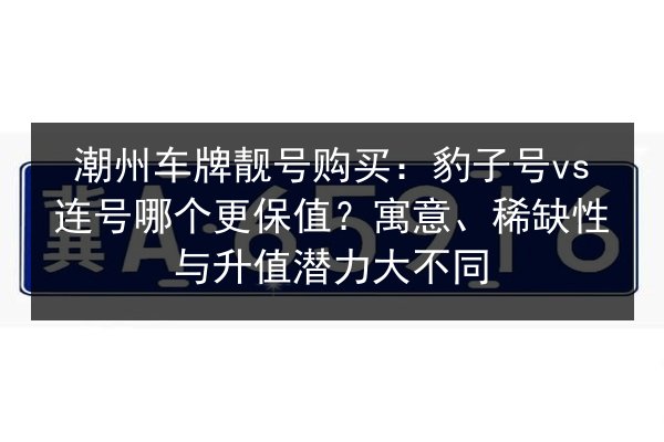 潮州车牌靓号购买:豹子号vs连号哪个更保值?寓意、稀缺性与升值潜力大不同 第2张 潮州车牌靓号购买:豹子号vs连号哪个更保值?寓意、稀缺性与升值潜力大不同 第2张