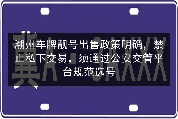 潮州车牌靓号出售政策明确，禁止私下交易，须通过公安交管平台规范选号 第2张