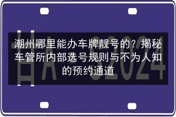 潮州哪里能办车牌靓号的?揭秘车管所内部选号规则与不为人知的预约通道 第1张 潮州哪里能办车牌靓号的?揭秘车管所内部选号规则与不为人知的预约通道 第1张
