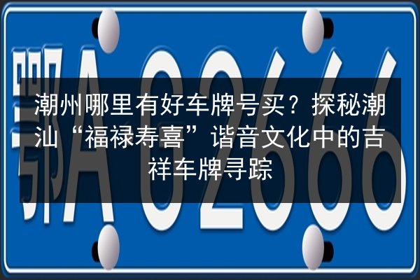潮州哪里有好车牌号买?探秘潮汕“福禄寿喜”谐音文化中的吉祥车牌寻踪 第3张 潮州哪里有好车牌号买?探秘潮汕“福禄寿喜”谐音文化中的吉祥车牌寻踪 第3张