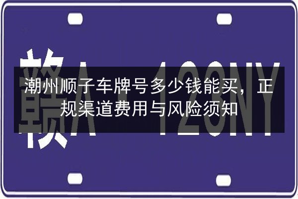 潮州顺子车牌号多少钱能买，正规渠道费用与风险须知 第3张