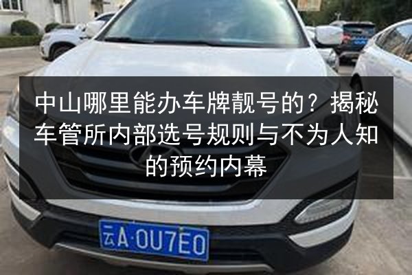 中山哪里能办车牌靓号的?揭秘车管所内部选号规则与不为人知的预约内幕 第2张 中山哪里能办车牌靓号的?揭秘车管所内部选号规则与不为人知的预约内幕 第2张
