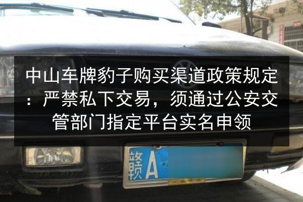 中山车牌豹子购买渠道政策规定:严禁私下交易,须通过公安交管部门指定平台实名申领 第3张 中山车牌豹子购买渠道政策规定:严禁私下交易,须通过公安交管部门指定平台实名申领 第3张