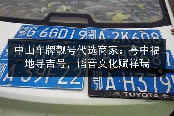 中山车牌靓号代选商家：粤中福地寻吉号，谐音文化赋祥瑞 第2张