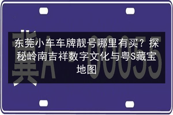 东莞小车车牌靓号哪里有买？探秘岭南吉祥数字文化与粤S藏宝地图