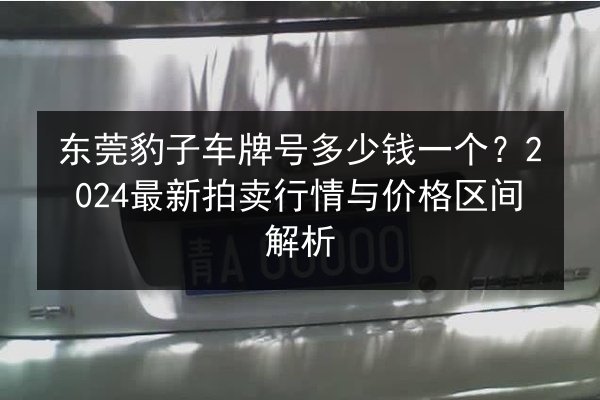 东莞豹子车牌号多少钱一个？2024最新拍卖行情与价格区间解析 第2张