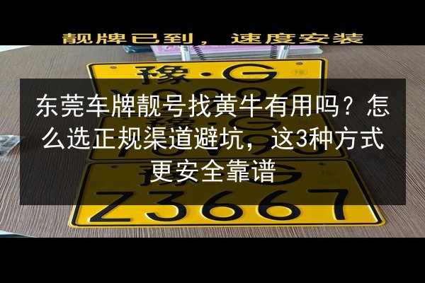 东莞车牌靓号找黄牛有用吗？怎么选正规渠道避坑，这3种方式更安全靠谱 第2张