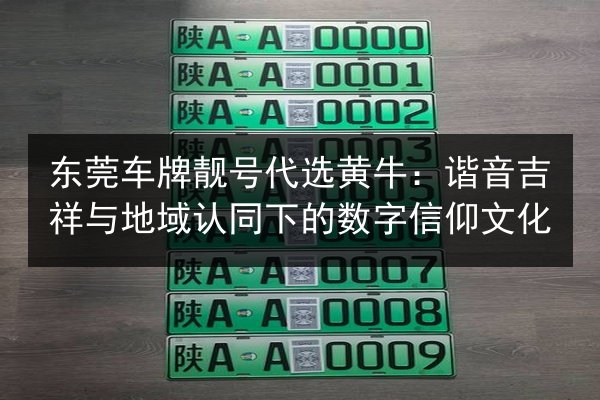 东莞车牌靓号代选黄牛：谐音吉祥与地域认同下的数字信仰文化