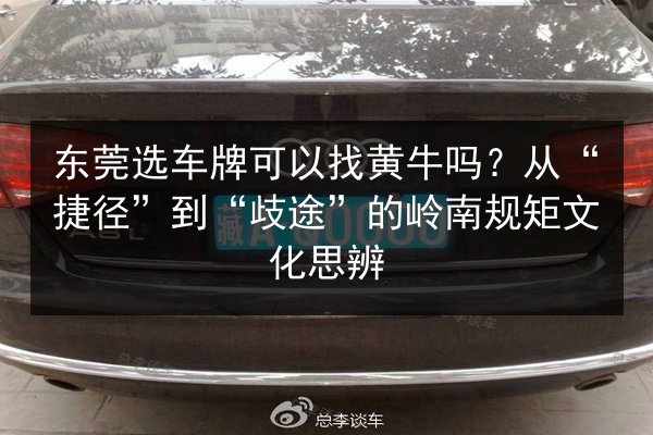 东莞选车牌可以找黄牛吗？从“捷径”到“歧途”的岭南规矩文化思辨 第2张