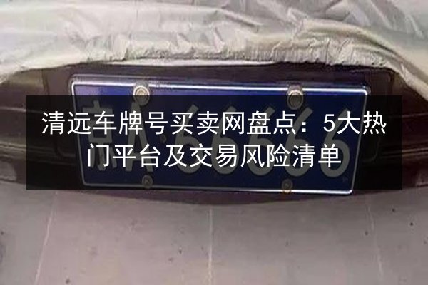 清远车牌号买卖网盘点：5大热门平台及交易风险清单 第3张