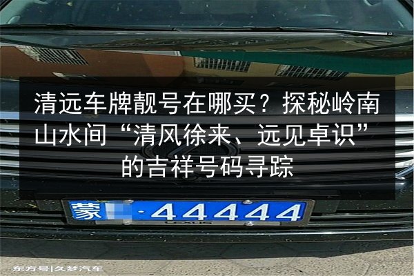 清远车牌靓号在哪买?探秘岭南山水间“清风徐来、远见卓识”的吉祥号码寻踪 第2张 清远车牌靓号在哪买?探秘岭南山水间“清风徐来、远见卓识”的吉祥号码寻踪 第2张