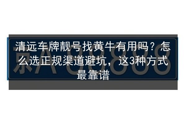 清远车牌靓号找黄牛有用吗？怎么选正规渠道避坑，这3种方式最靠谱