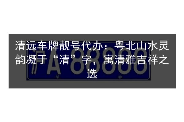 清远车牌靓号代办：粤北山水灵韵凝于“清”字，寓清雅吉祥之选 第3张