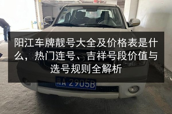 阳江车牌靓号大全及价格表是什么,热门连号、吉祥号段价值与选号规则全解析 第2张 阳江车牌靓号大全及价格表是什么,热门连号、吉祥号段价值与选号规则全解析 第2张