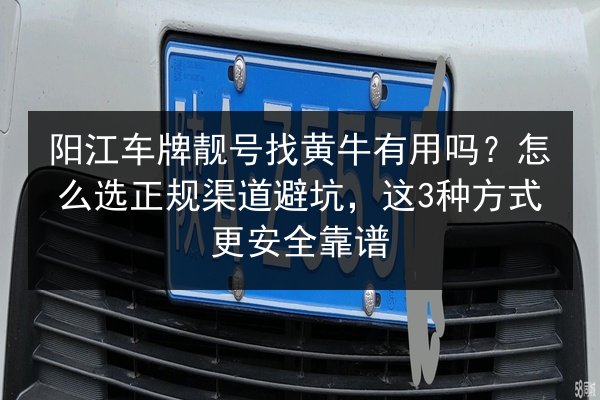 阳江车牌靓号找黄牛有用吗？怎么选正规渠道避坑，这3种方式更安全靠谱