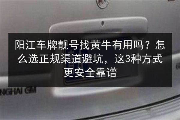 阳江车牌靓号找黄牛有用吗？怎么选正规渠道避坑，这3种方式更安全靠谱 第2张