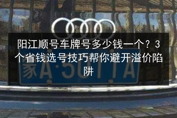 阳江顺号车牌号多少钱一个?3个省钱选号技巧帮你避开溢价陷阱 第2张 阳江顺号车牌号多少钱一个?3个省钱选号技巧帮你避开溢价陷阱 第2张