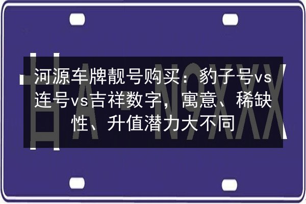 河源车牌靓号购买：豹子号vs连号vs吉祥数字，寓意、稀缺性、升值潜力大不同 第2张
