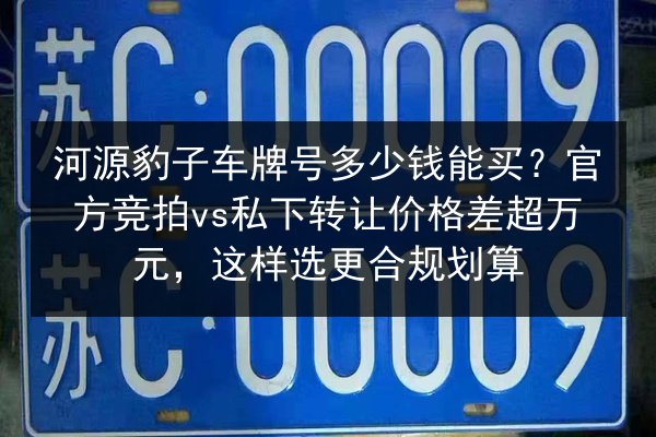 河源豹子车牌号多少钱能买?官方竞拍vs私下转让价格差超万元,这样选更合规划算 第2张 河源豹子车牌号多少钱能买?官方竞拍vs私下转让价格差超万元,这样选更合规划算 第2张