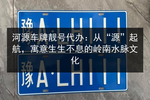 河源车牌靓号代办:从“源”起航,寓意生生不息的岭南水脉文化 第3张 河源车牌靓号代办:从“源”起航,寓意生生不息的岭南水脉文化 第3张