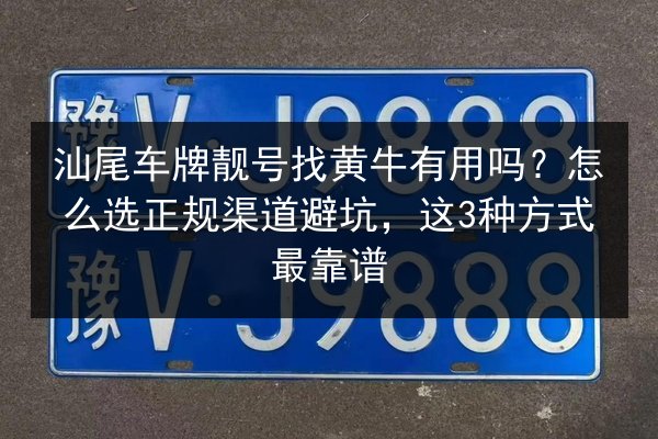 汕尾车牌靓号找黄牛有用吗？怎么选正规渠道避坑，这3种方式最靠谱 第2张