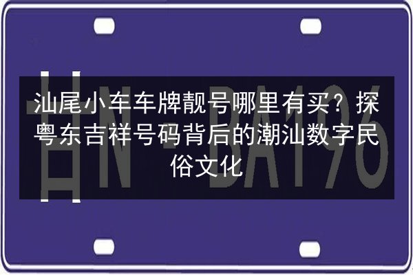 汕尾小车车牌靓号哪里有买?探粤东吉祥号码背后的潮汕数字民俗文化 第2张 汕尾小车车牌靓号哪里有买?探粤东吉祥号码背后的潮汕数字民俗文化 第2张