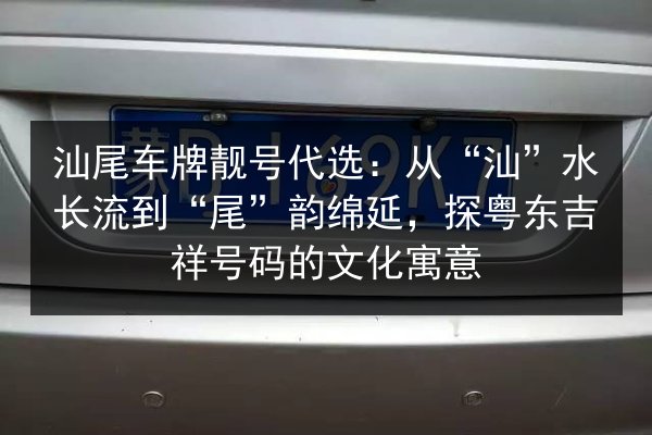 汕尾车牌靓号代选：从“汕”水长流到“尾”韵绵延，探粤东吉祥号码的文化寓意 第2张