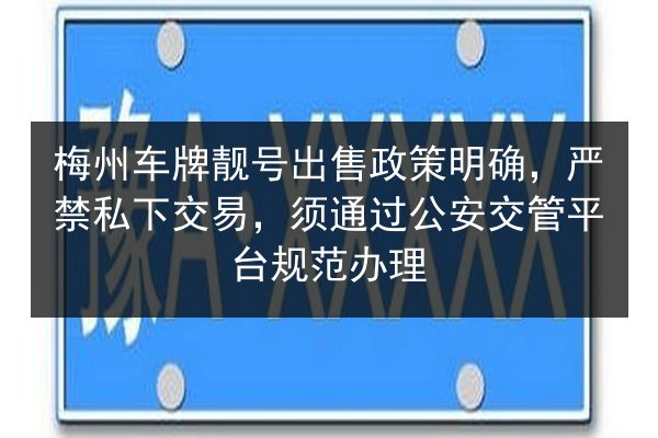 梅州车牌靓号出售政策明确，严禁私下交易，须通过公安交管平台规范办理 第3张