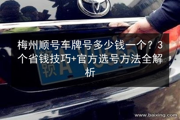 梅州顺号车牌号多少钱一个？3个省钱技巧+官方选号方法全解析 第2张
