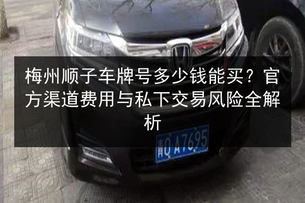 梅州顺子车牌号多少钱能买？官方渠道费用与私下交易风险全解析 第2张