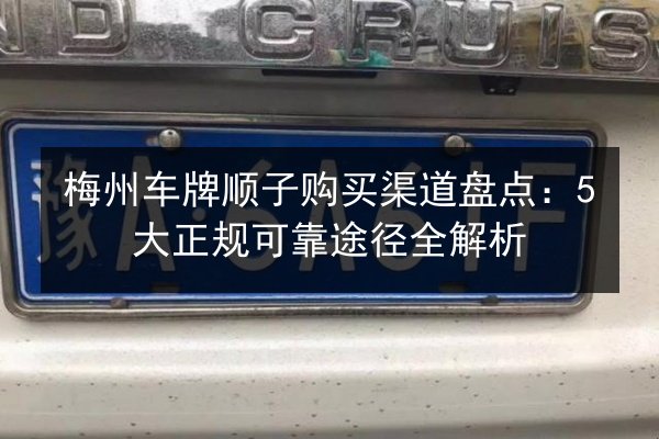 梅州车牌顺子购买渠道盘点：5大正规可靠途径全解析 第2张