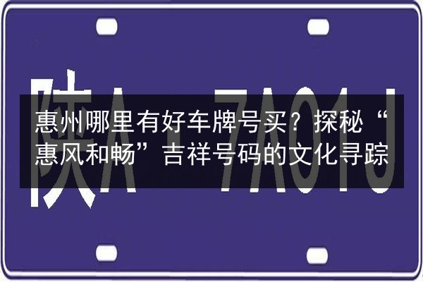 惠州哪里有好车牌号买?探秘“惠风和畅”吉祥号码的文化寻踪 第2张 惠州哪里有好车牌号买?探秘“惠风和畅”吉祥号码的文化寻踪 第2张
