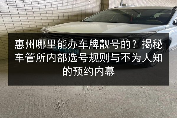 惠州哪里能办车牌靓号的？揭秘车管所内部选号规则与不为人知的预约内幕 第2张