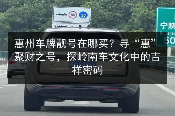 惠州车牌靓号在哪买？寻“惠”聚财之号，探岭南车文化中的吉祥密码 第3张