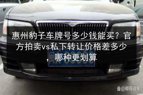 惠州豹子车牌号多少钱能买?官方拍卖vs私下转让价格差多少,哪种更划算 第2张 惠州豹子车牌号多少钱能买?官方拍卖vs私下转让价格差多少,哪种更划算 第2张