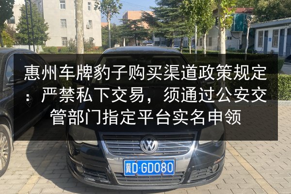 惠州车牌豹子购买渠道政策规定：严禁私下交易，须通过公安交管部门指定平台实名申领 第2张