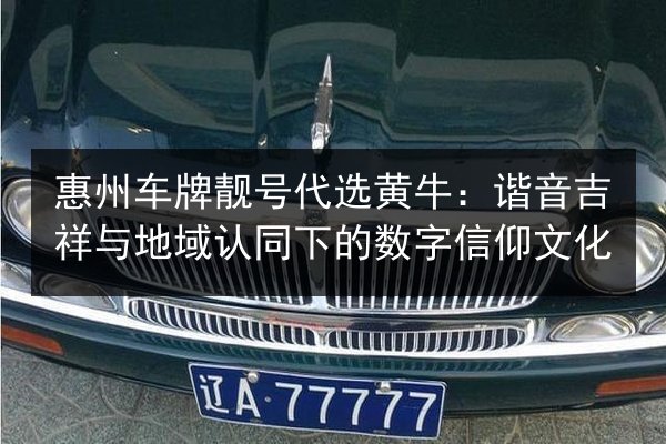 惠州车牌靓号代选黄牛：谐音吉祥与地域认同下的数字信仰文化 第1张