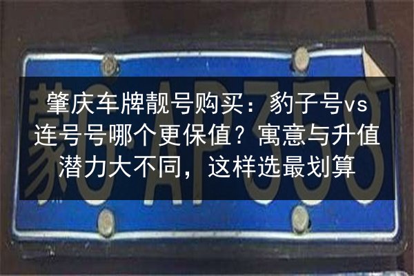 肇庆车牌靓号购买：豹子号vs连号号哪个更保值？寓意与升值潜力大不同，这样选最划算 第2张