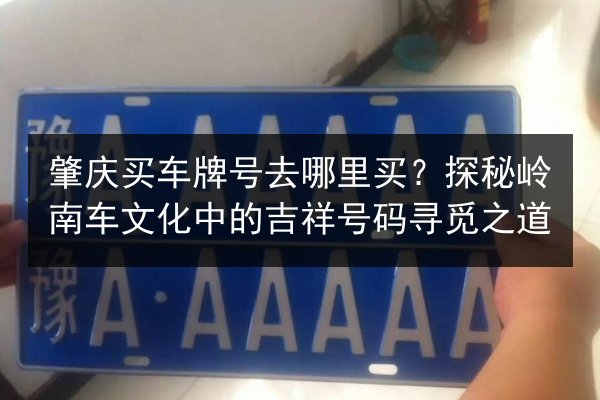 肇庆买车牌号去哪里买？探秘岭南车文化中的吉祥号码寻觅之道 第3张