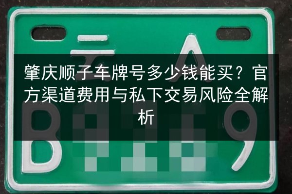 肇庆顺子车牌号多少钱能买？官方渠道费用与私下交易风险全解析 第2张