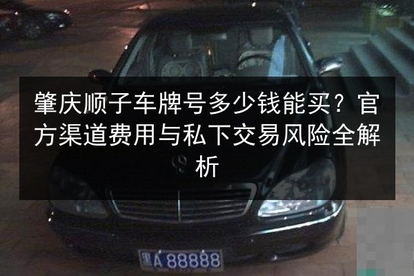 肇庆顺子车牌号多少钱能买？官方渠道费用与私下交易风险全解析 第3张