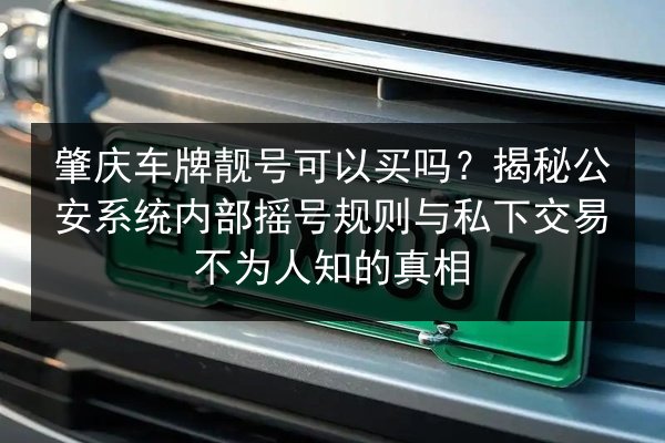 肇庆车牌靓号可以买吗?揭秘公安系统内部摇号规则与私下交易不为人知的真相 第2张 肇庆车牌靓号可以买吗?揭秘公安系统内部摇号规则与私下交易不为人知的真相 第2张