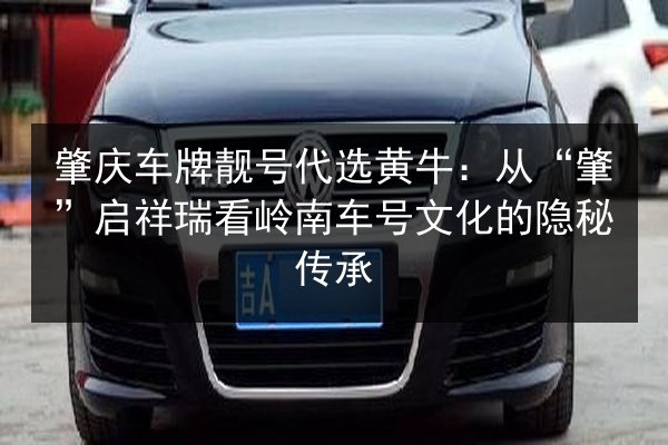 肇庆车牌靓号代选黄牛：从“肇”启祥瑞看岭南车号文化的隐秘传承 第2张